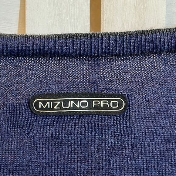 Mizuno Pro Collection Wool Sweater  Size XL Lightweight Navy ** - Picture 7 of 13